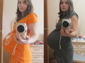 Два животика: дочка и через два года сыночек :)
