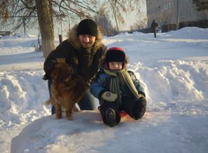 на горке с папой и жуликом!